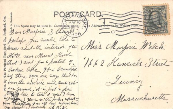 Mount Hood Oregon Cloud Cap Inn Interior Vintage Postcard AA64032 - Image 2