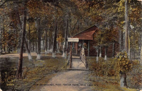 Deal Lake New York Ross Fenton Farm Gounds Vintage Postcard AA64039