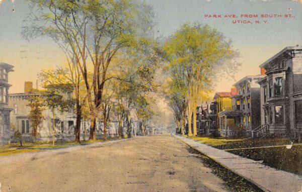 Utica New York Park Avenue From South Street Residential Vintage Postcard U510