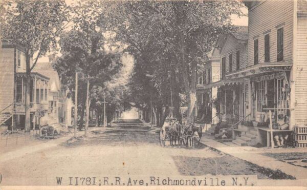 Richmondville New York R.R. Avenue Vintage Postcard U519