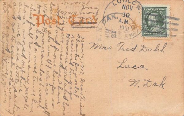 Bowman North Dakota Main Street Shoppers and Wagons Vintage Postcard U524 - Image 2