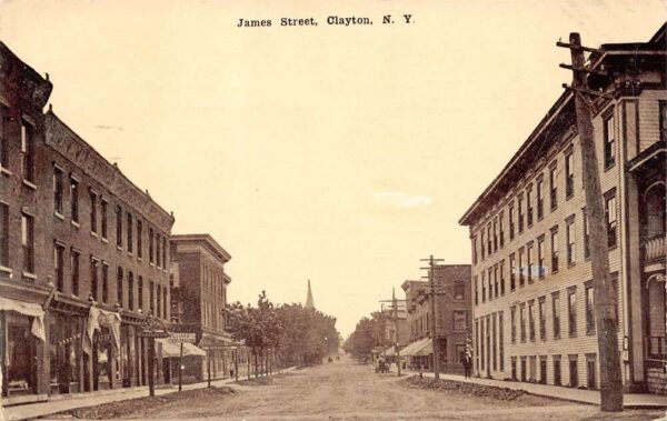 Clayton New York James Street Vintage Postcard U551