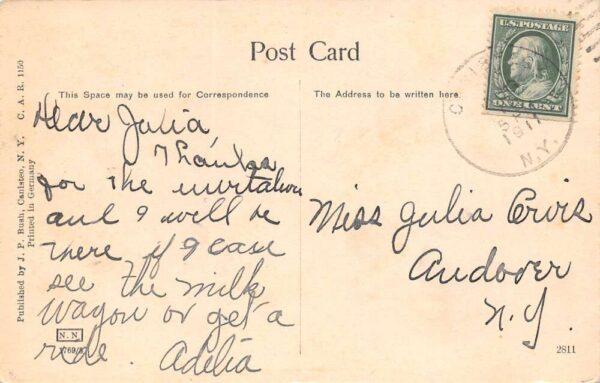 Canisteo New York Greenwood Street Residential Area Vintage Postcard U565 - Image 2