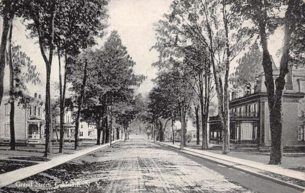 Cobleskill New York Grand Street Residential Area Vintage Postcard U566