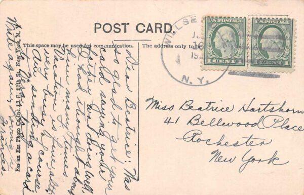 Candor New York Front Street Fire Station on the Left Vintage Postcard U568 - Image 2