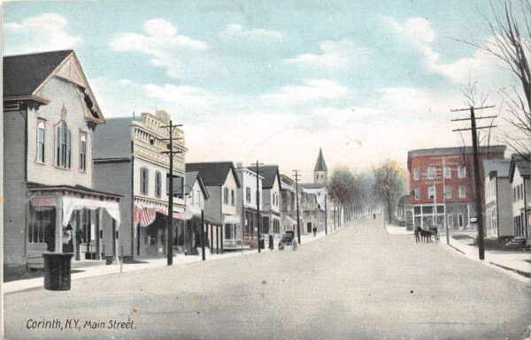 Corinth New York Main Street Vintage Postcard U577