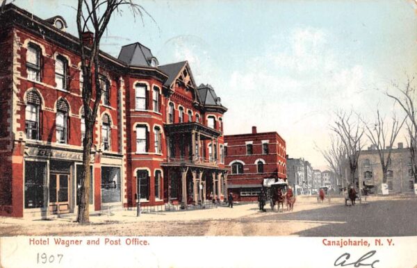 Canajoharie New York Hotel Wagner and Post Office Exterior Vintage Postcard U580