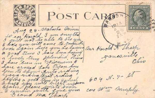 Wabasha Minnesota Main Street Vintage Postcard U595 - Image 2