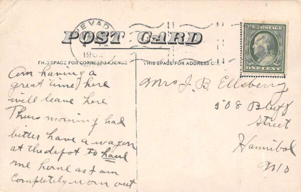 Nevada Missouri Petticoat Lane Clothing District Vintage Postcard U596 - Image 2