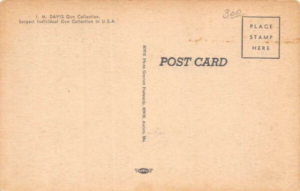 Claremore Oklahoma Mason Hotel Coffee Shop Gun Collection Pictured Postcard U609 - Image 2