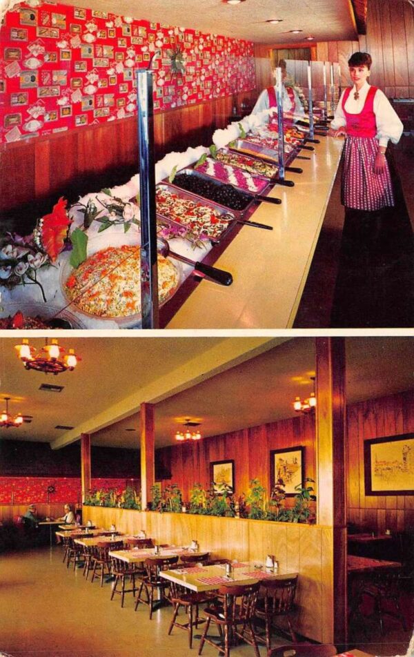 La Puente California Sweda Smorgasbord Buffet Restaurant Vintage Postcard U632