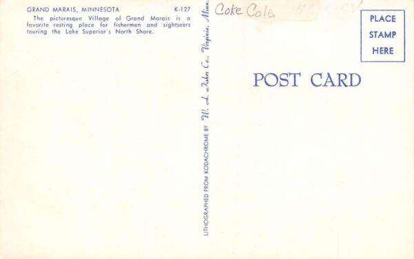 Grand Marais Minnesota Lake Superior and Street View Vintage Postcard U640 - Image 2