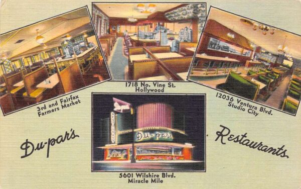 Los Angeles California Du Par's Restaurant View of Exterior/Interiors PC U670