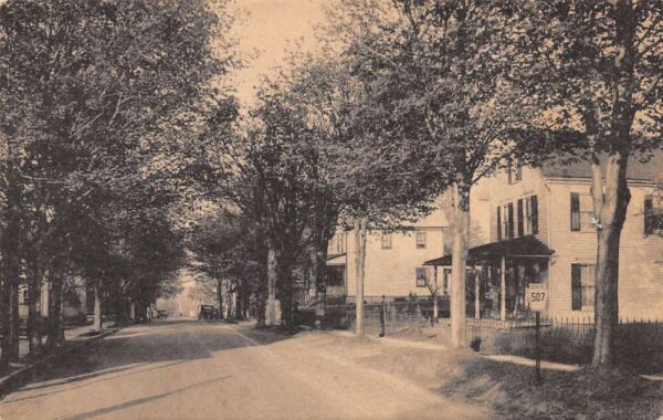 Gouldsboro Pennsylvania Main Street Tree Lined Street Vintage Postcard U674