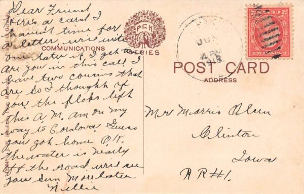 Albany Illinois Main Street Residential Area Vintage Postcard U676 - Image 2