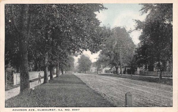 Elmhurst Illinois Addison Avenue Residential Area Vintage Postcard U677