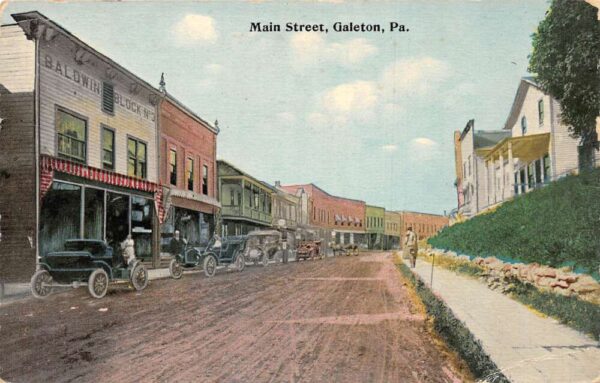 Galeton Pennsylvania Main Street Storefronts Vintage Postcard U691