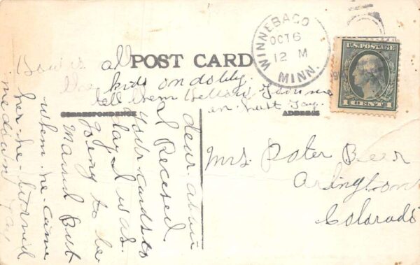 Winnebago Minnesota Section of Main Street Vintage Postcard U712 - Image 2
