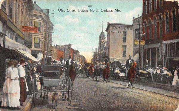 Sedalia Missouri Ohio Street Looking North Vintage Postcard U715