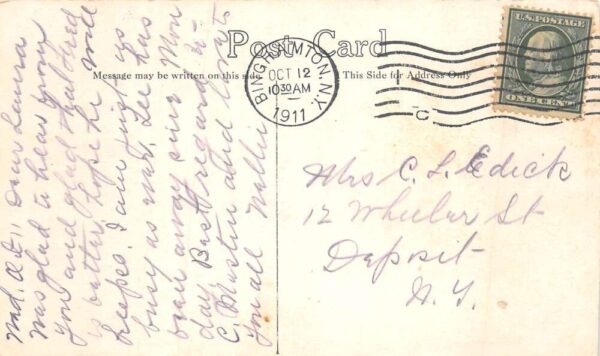 Binghamton New York Views of Court Street Vintage Postcard U720 - Image 2