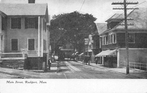 Rockport Massachusetts Main Street Homes and Businesses Vintage Postcard U746