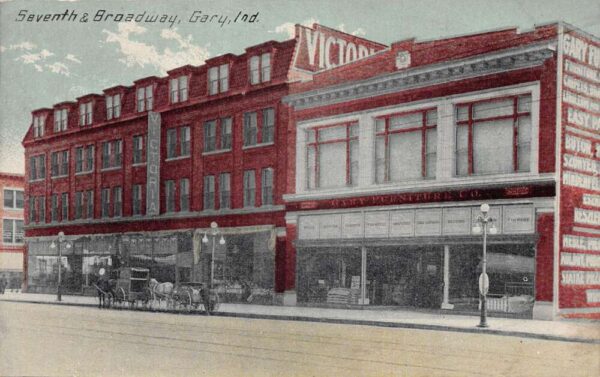 Gary Indiana Seventh And Broadway Vintage Postcard U766