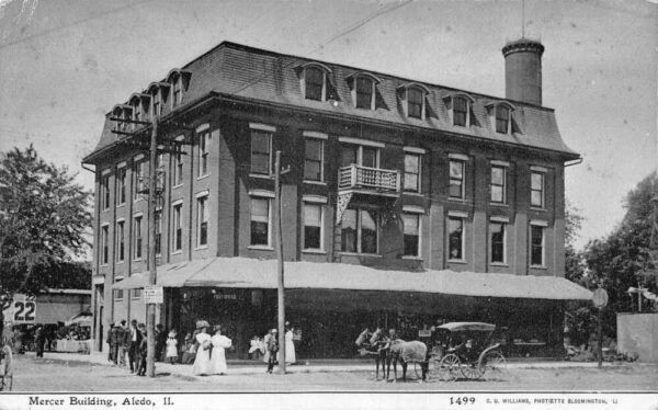 Aldeo Illinois Mercer Building Vintage Postcard U775