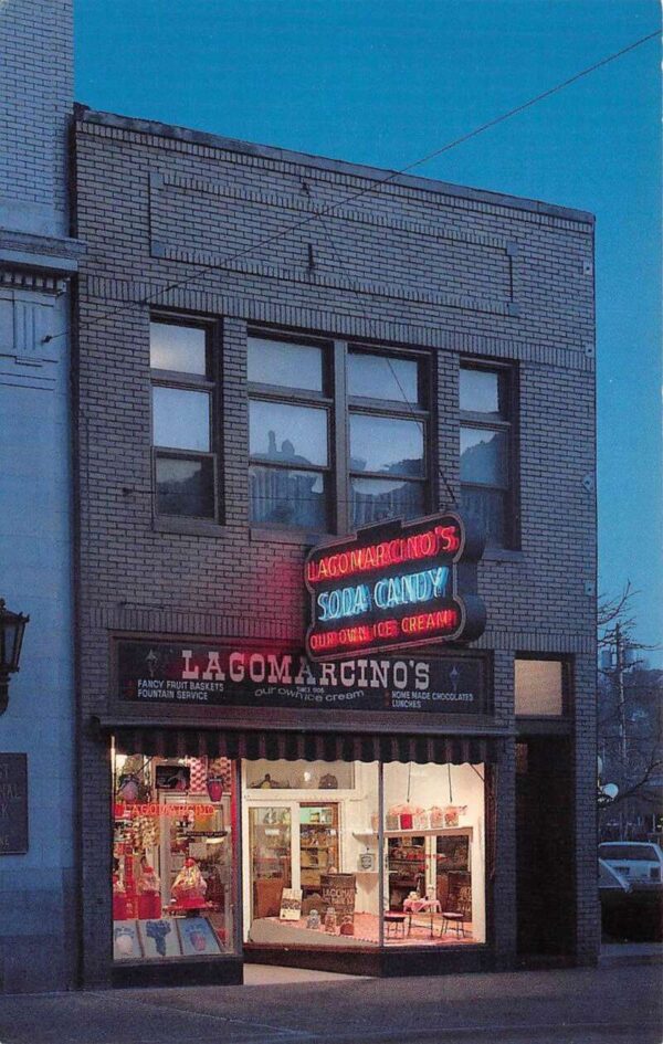 Moline Illinois Lagomarcino's Ice Cream Parlor Street View Vintage Postcard U779