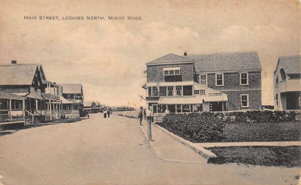 Minot Massachusetts Main Street Looking North Vintage Postcard U787