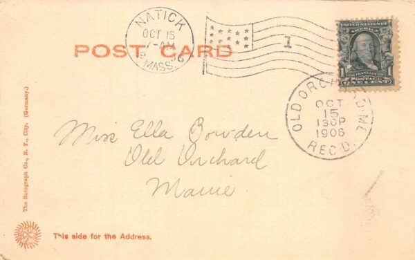 Natick Massachusetts West Central Street Vintage Postcard U792 - Image 2