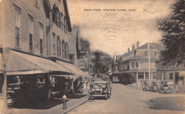 Vineyard Haven Massachusetts Main Street Vintage Postcard U796
