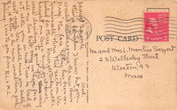 Vineyard Haven Massachusetts Main Street Vintage Postcard U796 - Image 2