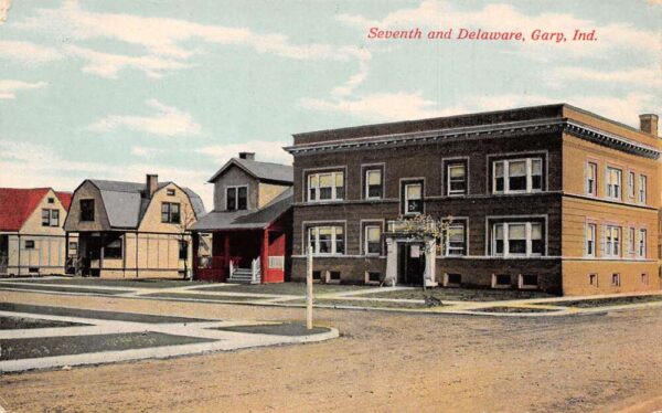 Gary Indiana Seventh and Delaware Streets Vintage Postcard U798