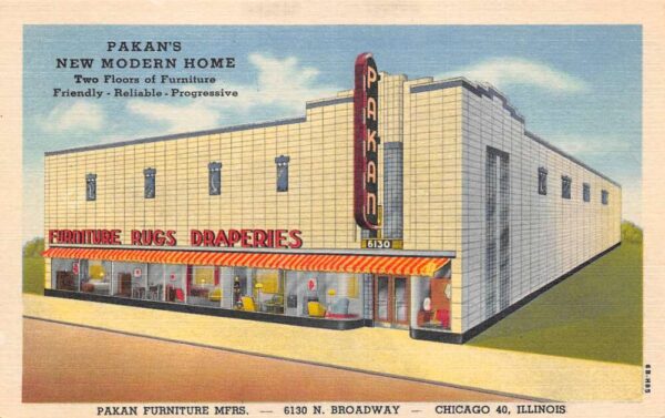 Chicago Illinois Parkan Furniture Manufacturers Storefront Vintage PC U834