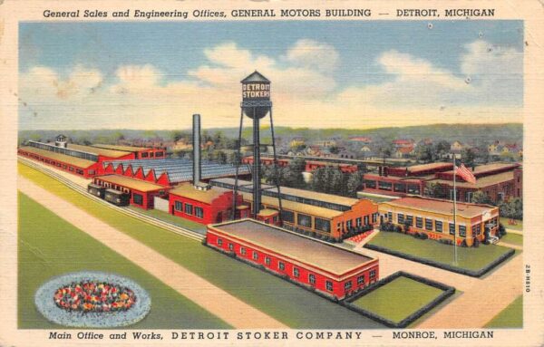 Monroe Michigan General Motors Building & Offices Aerial View PC U836