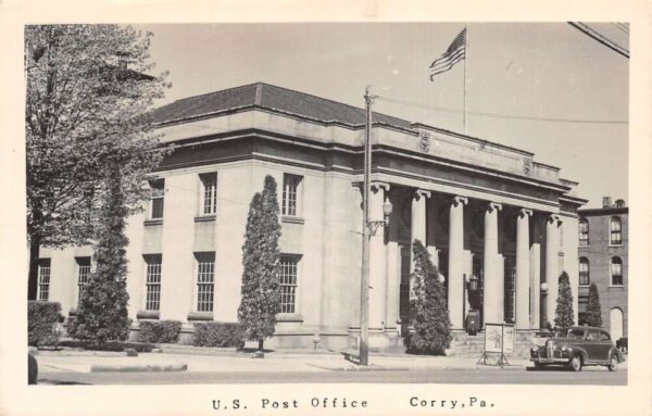 Corry Pennsylvania United States Post Office Real Photo Vintage Postcard U838
