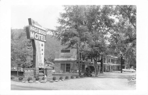 Gatlinburg Tennessee Hagewood Motel Entrance Real Photo Vintage Postcard U840