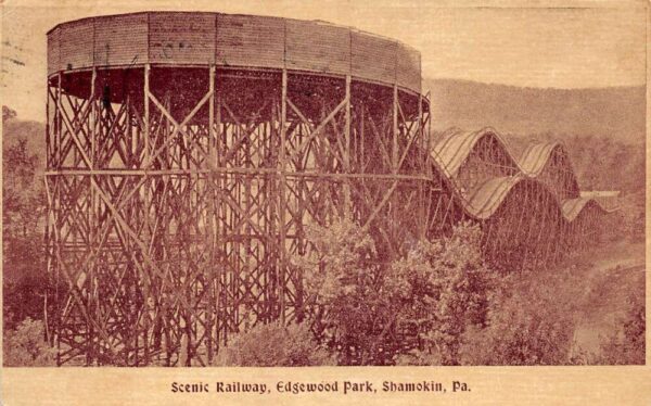 Shamokin Pennsylvania Edgewood Park Scenic Railway Vintage Postcard U854
