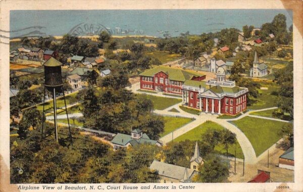 Beaufort North Carolina Court House and Annex Aerial View Postcard AA64207