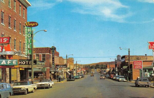 Lusk Wyoming Business Section Hotel and Cafe Vintage Postcard U874