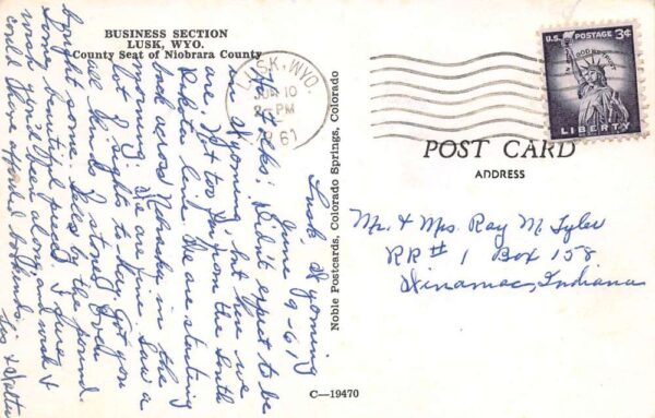 Lusk Wyoming Business Section Hotel and Cafe Vintage Postcard U874 - Image 2