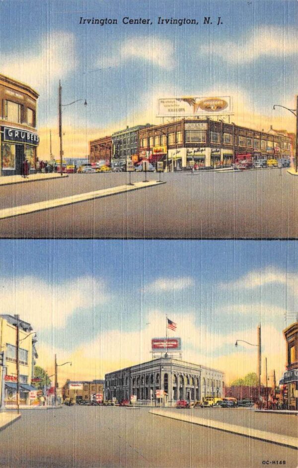 Irvington New Jersey Irvington Center Exterior Views Vintage Postcard U875