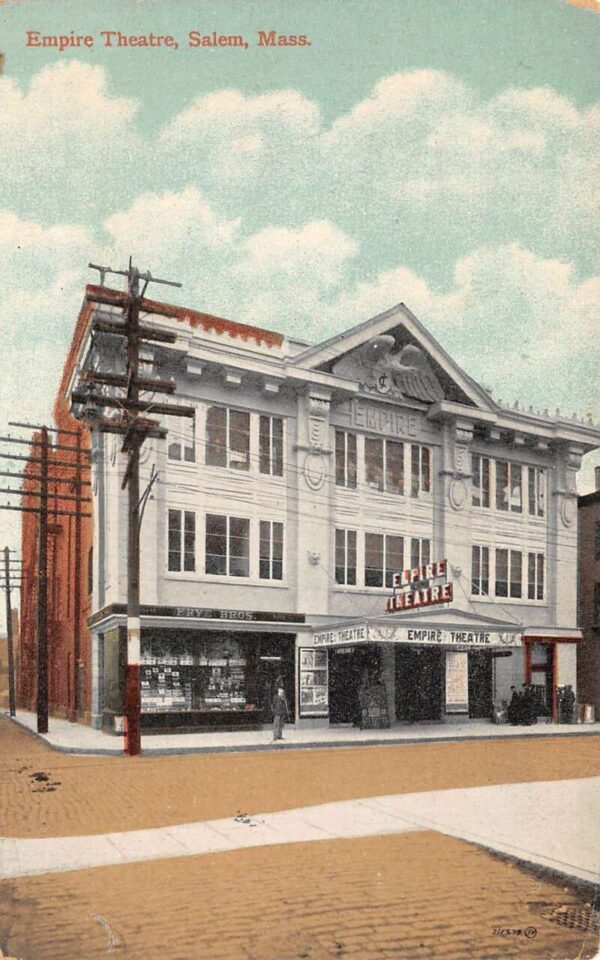 Salem Massachusetts Empire Theatre Street View Vintage Postcard U886