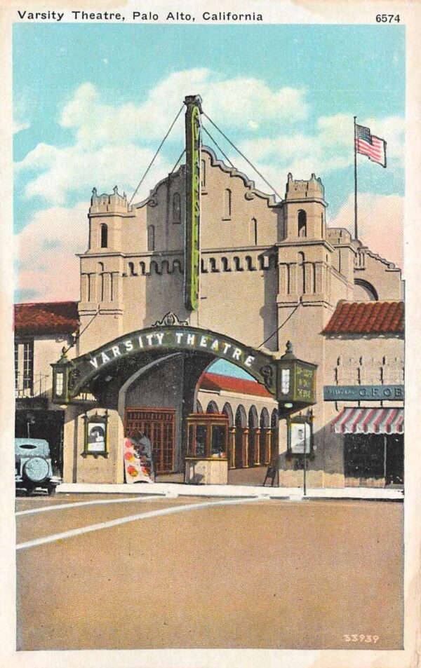 Palo Alto California Varsity Theatre Entrance Vintage Postcard U915