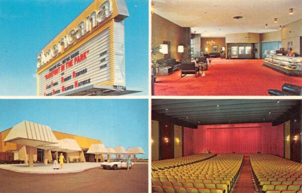 Southfield Michigan Americana Theatre Interior/Exterior Views Vintage PC U936