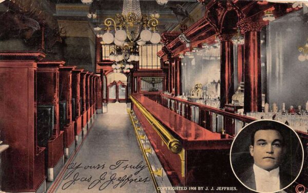 Los Angeles California Gentleman's Cafe Bar Interior Vintage Postcard U956