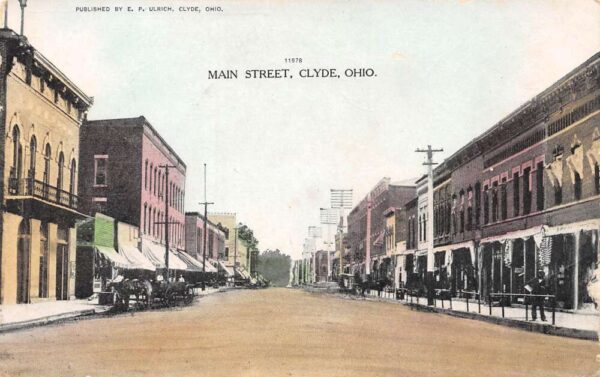 Clyde Ohio Main Street Vintage Postcard U965