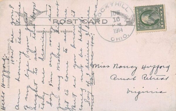 Jackson Ohio Main Street Bird's Eye View Vintage Postcard U974 - Image 2