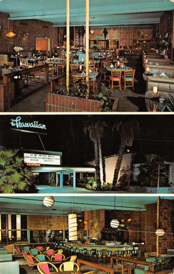 Long Beach California The Hawaiian Restaurant Interior/Exterior Vintage PC U976