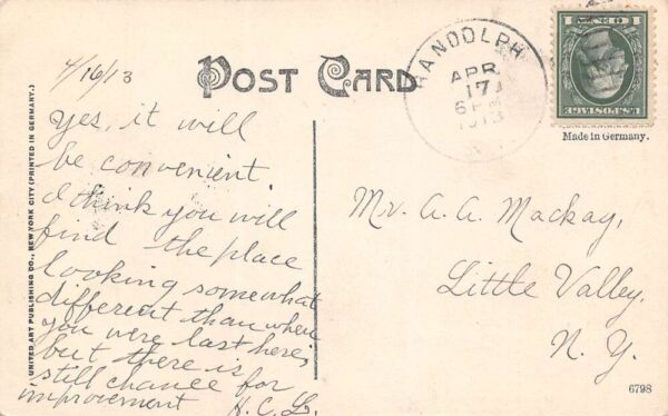 East Randolph New York Main Street Looking West Vintage Postcard U990 - Image 2